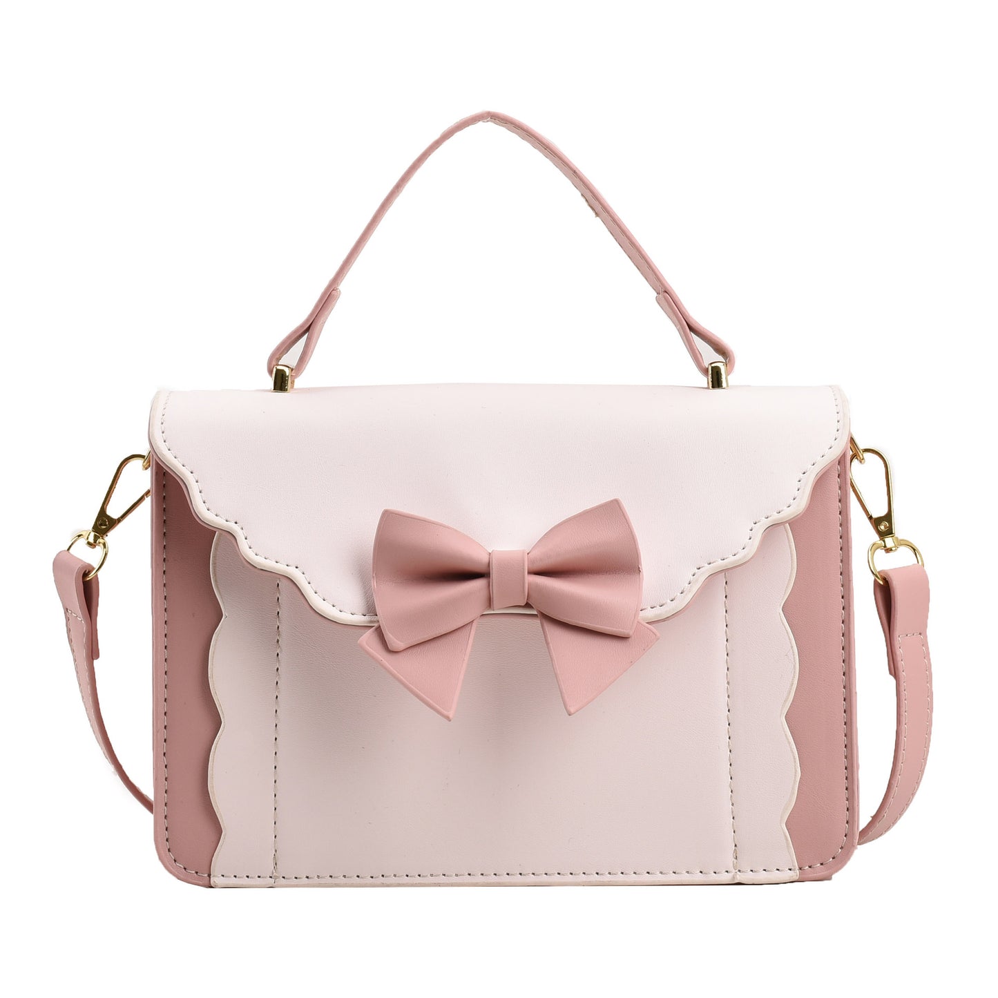 Vintage Pink & White Bow Crossbody Bag